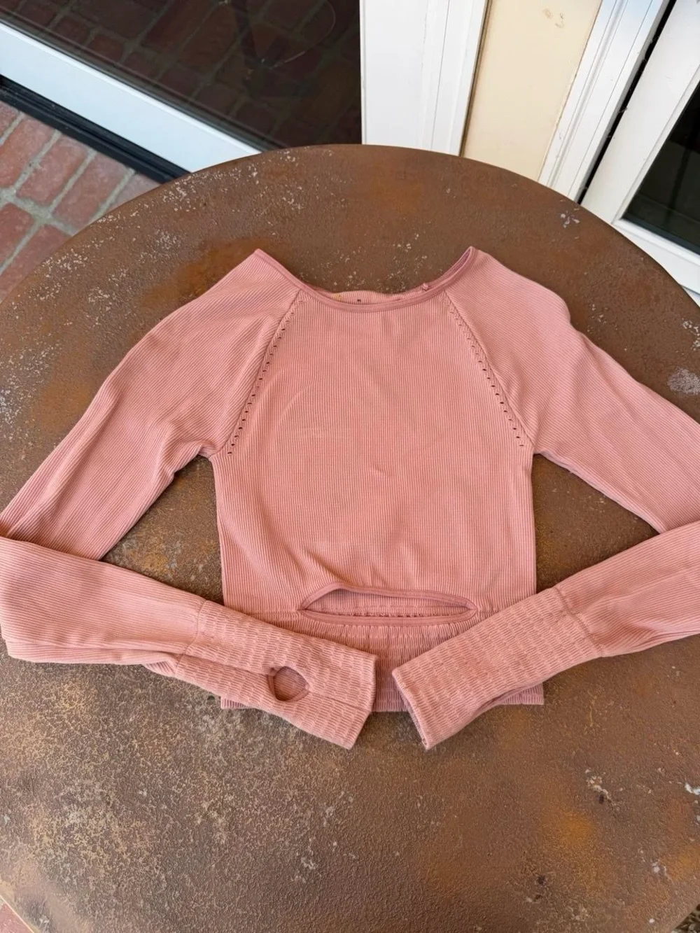 FREE PEOPLE MOVEMENT pink Cut It Out Long Sleeve sz xs/s #yogo